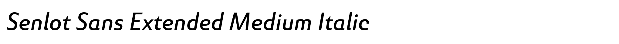 Senlot Sans Extended Medium Italic image